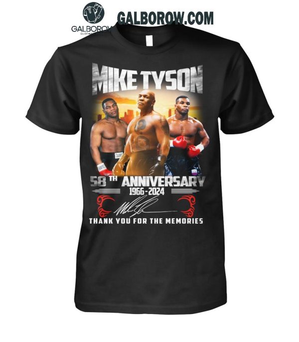 Mike Tyson 58th Anniversary 1966-2024 Thank You For The Memories T-Shirt