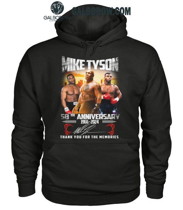 Mike Tyson 58th Anniversary 1966-2024 Thank You For The Memories T-Shirt