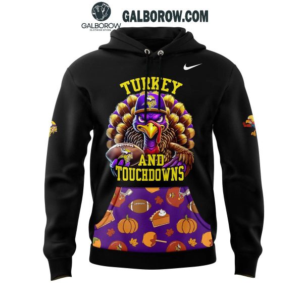 Minnesota Vikings 2024 Happy Thanksgiving Day Turkey Touchdowns Hoodie T-Shirt