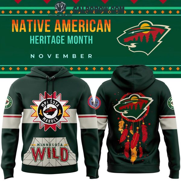 Minnesota Wild 2024 Native American Heritage Month Proud American Hoodie T-Shirt