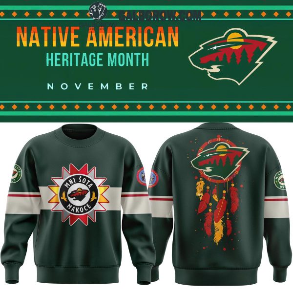 Minnesota Wild 2024 Native American Heritage Month Proud American Hoodie T-Shirt