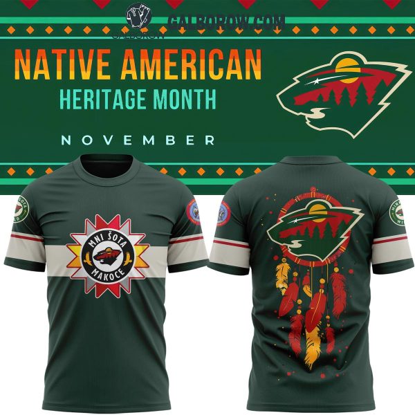 Minnesota Wild 2024 Native American Heritage Month Proud American Hoodie T-Shirt