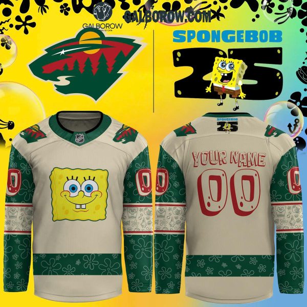 Minnesota Wild Pride Spongebob 25th Anniversary 2024 Personalized Hockey Jersey