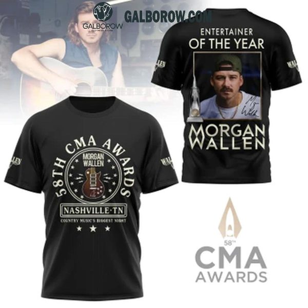 Morgan Wallen Entertainer Of The Year 58th CMA Award 2024 Black Hoodie T-Shirt