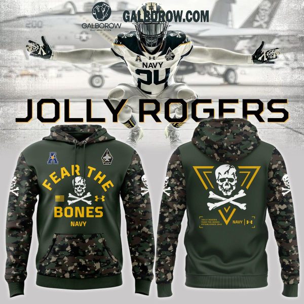 Navy Midshipmen 2024 Fear The Bones Camo Design Hoodie T-Shirt