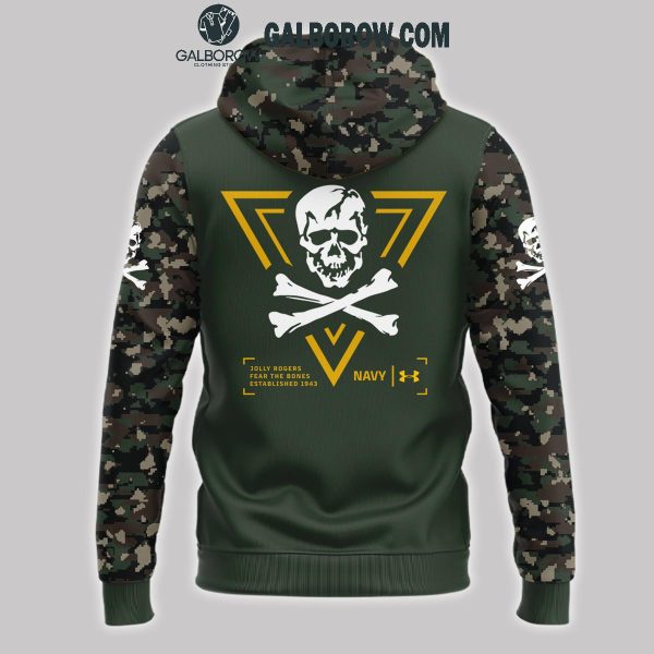 Navy Midshipmen 2024 Fear The Bones Camo Design Hoodie T-Shirt