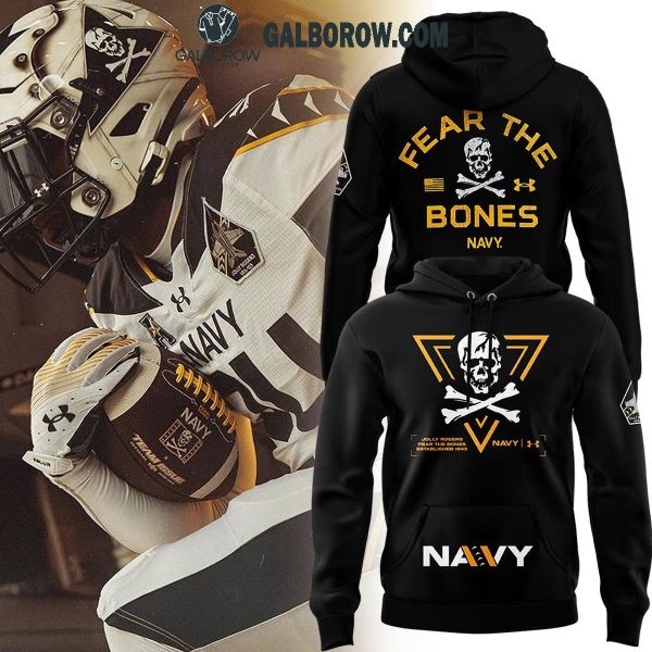 Navy Midshipmen 2024 Rivalry Fear The Bones Performance Black Hoodie T-Shirt