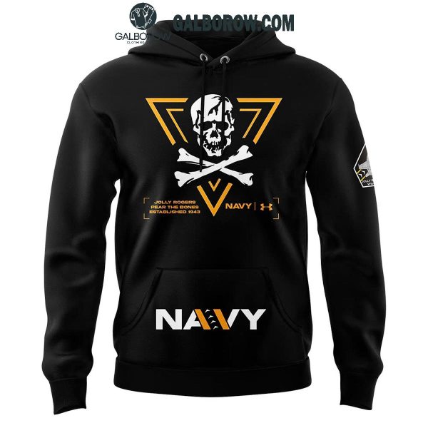 Navy Midshipmen 2024 Rivalry Fear The Bones Performance Black Hoodie T-Shirt