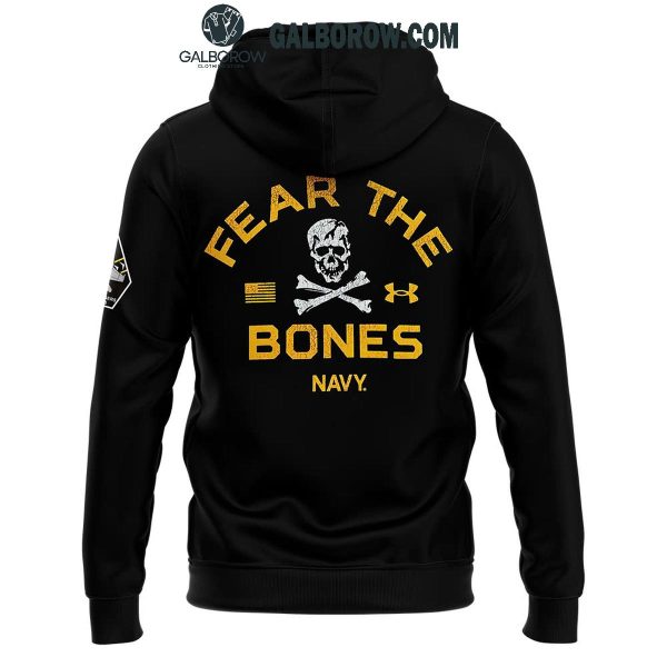 Navy Midshipmen 2024 Rivalry Fear The Bones Performance Black Hoodie T-Shirt