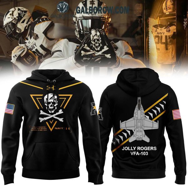 Navy Midshipmen Navy Football Jolly Rogers 2024 Hoodie T-Shirt