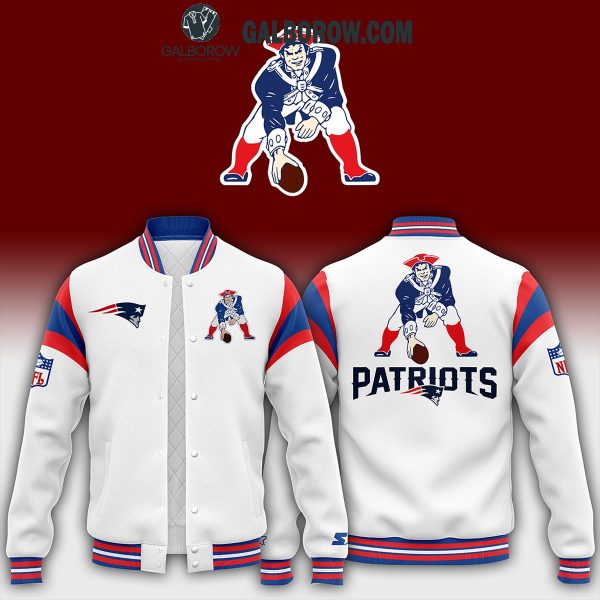 New England Patriots White Boston Throwback Logo Club Baseball Jacket