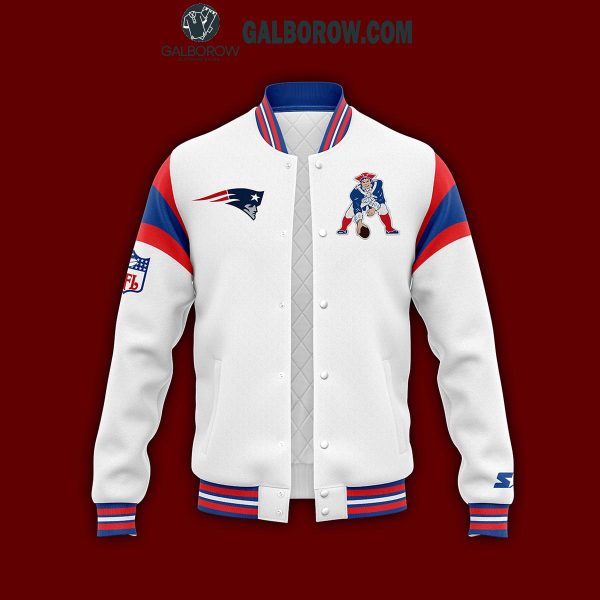 New England Patriots White Boston Throwback Logo Club Baseball Jacket