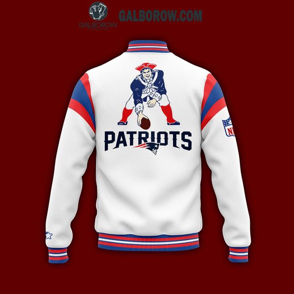 New England Patriots White Boston Throwback Logo Club Baseball Jacket