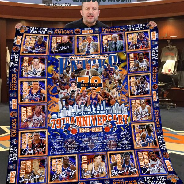 New York Knicks 79th Anniversary 1946 2025 Fleece Blanket Quilt