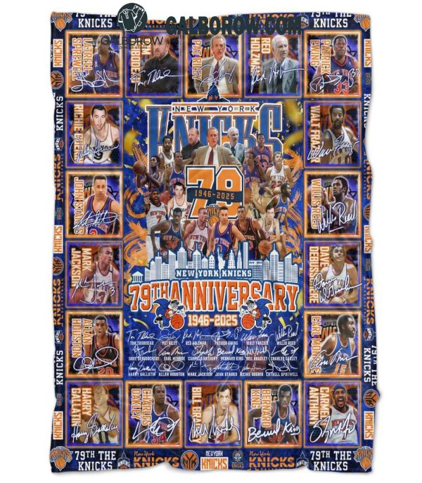 New York Knicks 79th Anniversary 1946-2025 Fleece Blanket Quilt