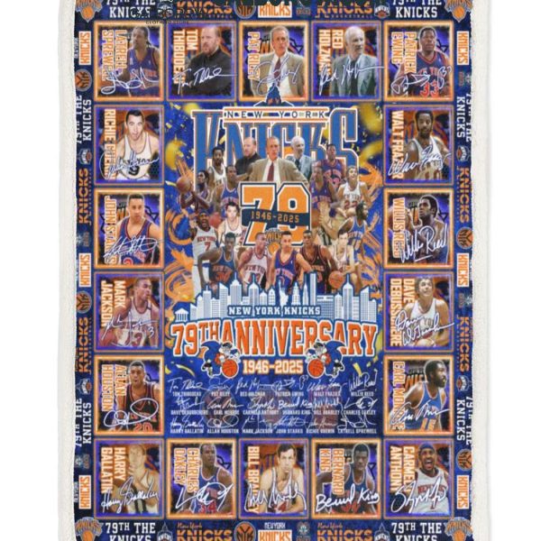 New York Knicks 79th Anniversary 1946 2025 Fleece Blanket Quilt