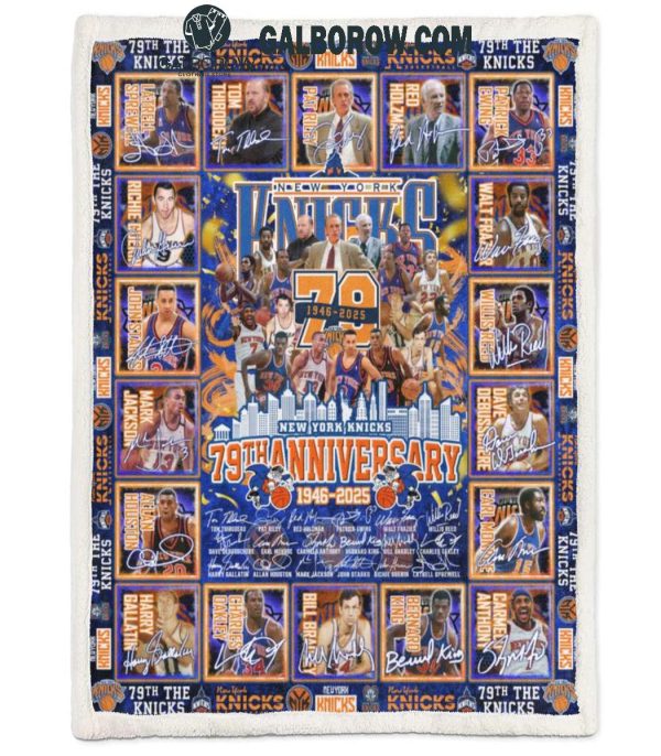 New York Knicks 79th Anniversary 1946-2025 Fleece Blanket Quilt