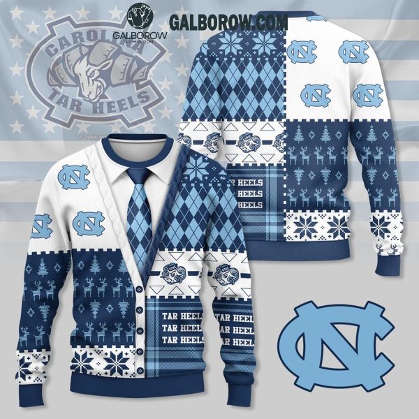 North Carolina Tar Heels Office Style 2024 Christmas Ugly Sweater