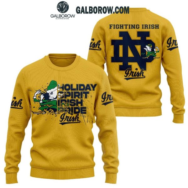 Notre Dame Fighting Irish Holiday Spirit Irish Pride Christmas Hoodie T-Shirt