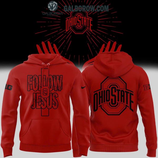 Ohio State Buckeyes Follow Jesus Have Faith 2024 Red Hoodie T-Shirt