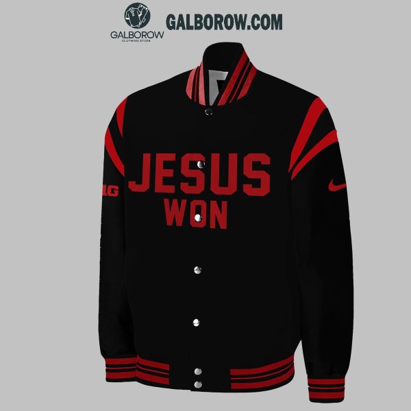 Ohio State Buckeyes Jesus Won 2024 Black Baseball Jacket