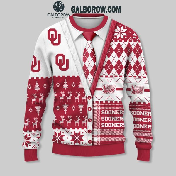 Oklahoma Sooners Football Office Style 2024 Christmas Ugly Sweater