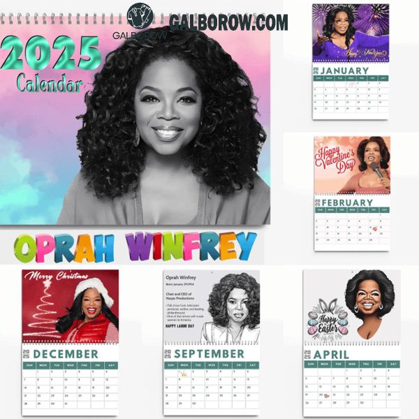 Oprah Winfrey Celebrating A Brand New Year 2025 Wall Hanging And Desk Calendar