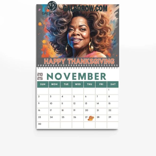 Oprah Winfrey Celebrating A Brand New Year 2025 Wall Hanging And Desk Calendar