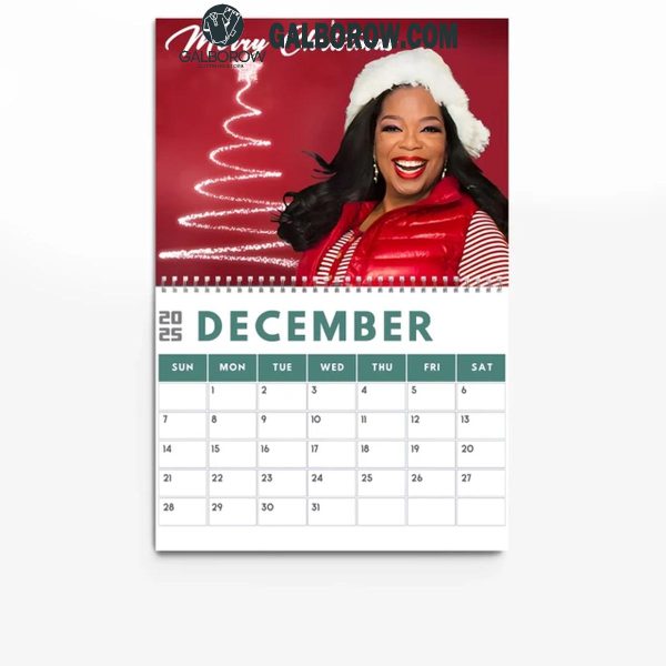 Oprah Winfrey Celebrating A Brand New Year 2025 Wall Hanging And Desk Calendar