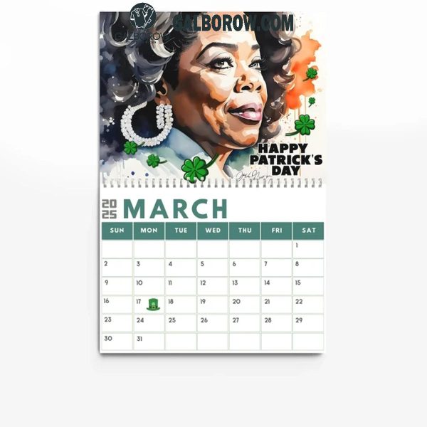 Oprah Winfrey Celebrating A Brand New Year 2025 Wall Hanging And Desk Calendar