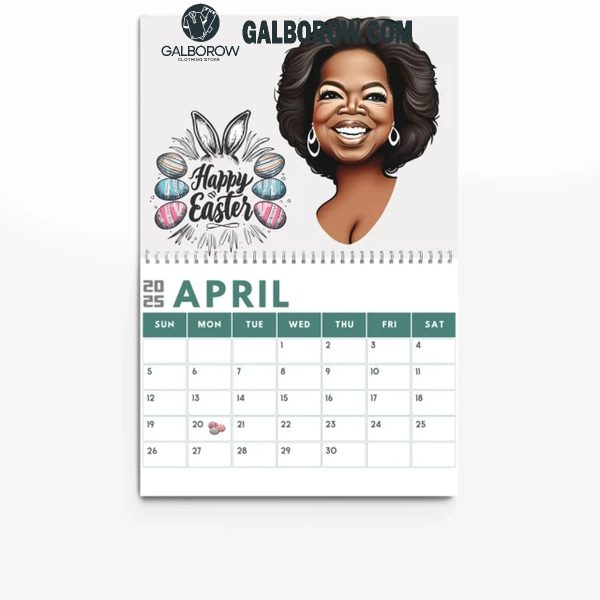 Oprah Winfrey Celebrating A Brand New Year 2025 Wall Hanging And Desk Calendar