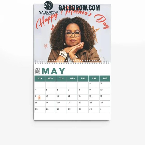 Oprah Winfrey Celebrating A Brand New Year 2025 Wall Hanging And Desk Calendar