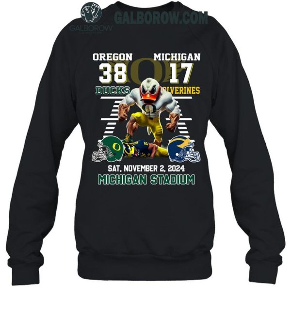 Oregon Ducks Beat Michigan Wolverines 2024 In Michigan Stadium T-Shirt