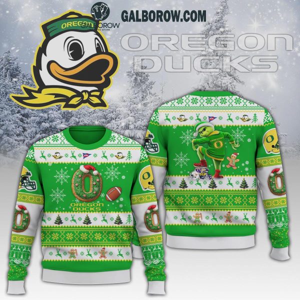 Oregon Ducks The Grinch Hates Christmas Happy Holidays Ugly Sweater