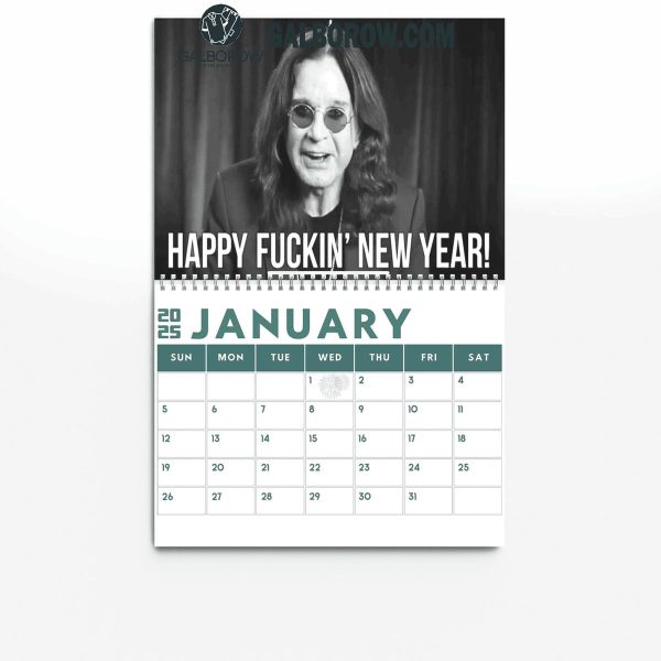 Ozzy Osbourne Happy New Year 2025 Wall Hanging Calendar