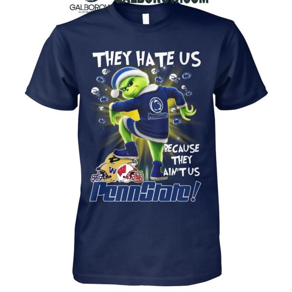 Penn State Nittany Lions 2024 They Hate Us The Grinch Merry Christmas T Shirt