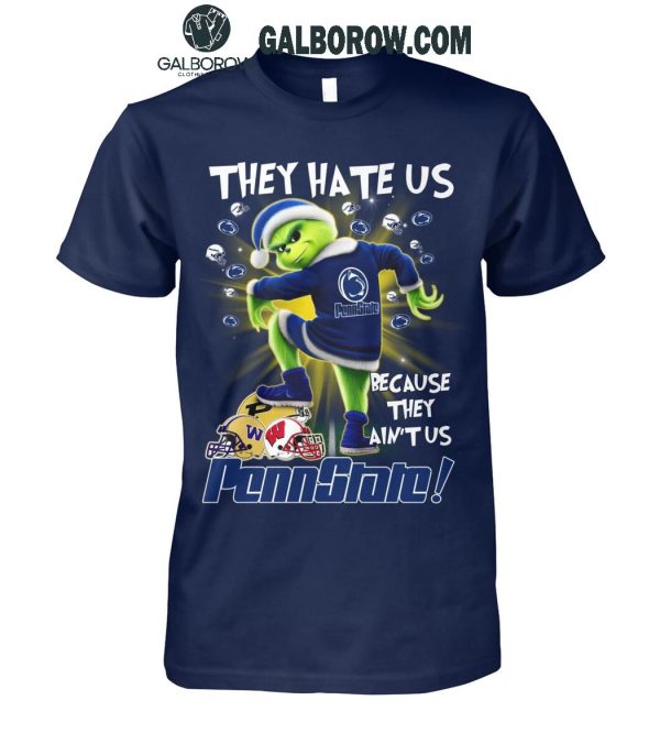 Penn State Nittany Lions 2024 They Hate Us The Grinch Merry Christmas T-Shirt