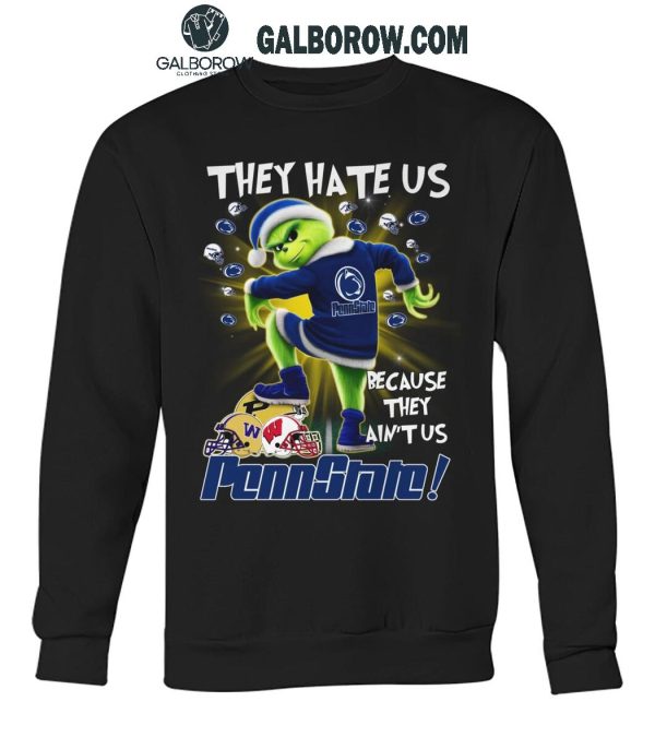 Penn State Nittany Lions 2024 They Hate Us The Grinch Merry Christmas T-Shirt