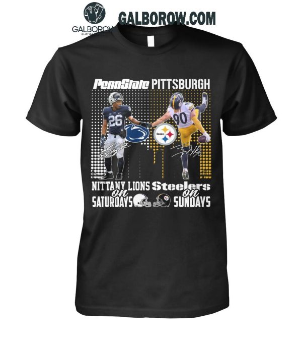 Penn State Nittany Lions On Saturdays 2024 Pittsburgh Steelers On Sundays T-Shirt