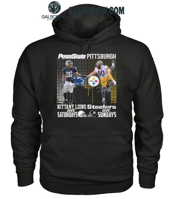 Penn State Nittany Lions On Saturdays 2024 Pittsburgh Steelers On Sundays T-Shirt