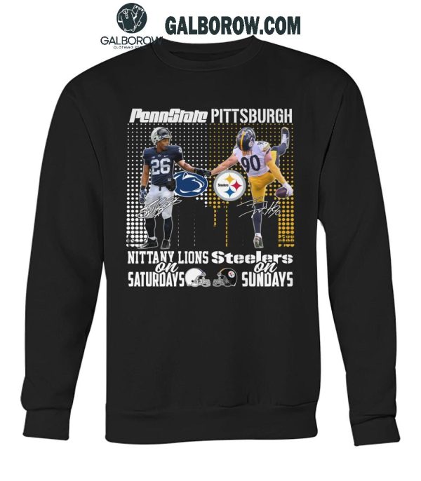 Penn State Nittany Lions On Saturdays 2024 Pittsburgh Steelers On Sundays T-Shirt