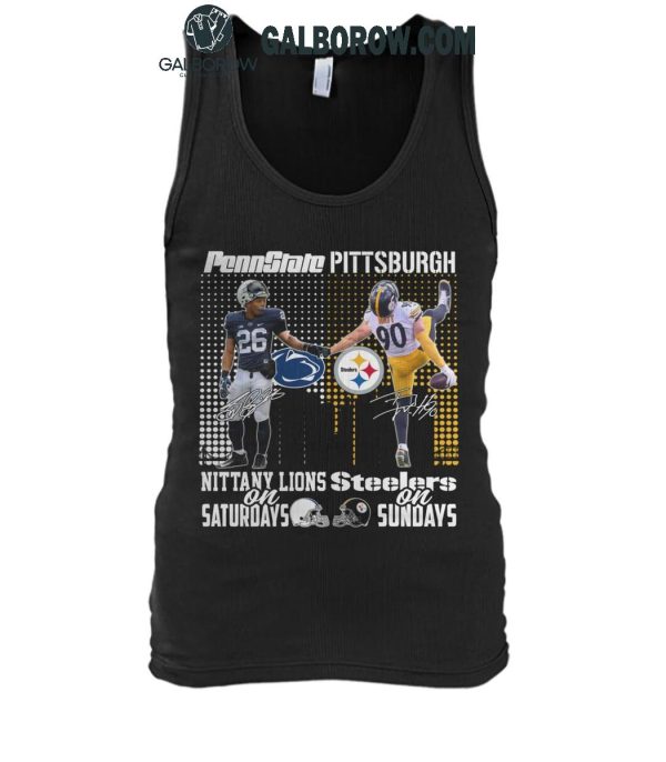 Penn State Nittany Lions On Saturdays 2024 Pittsburgh Steelers On Sundays T-Shirt