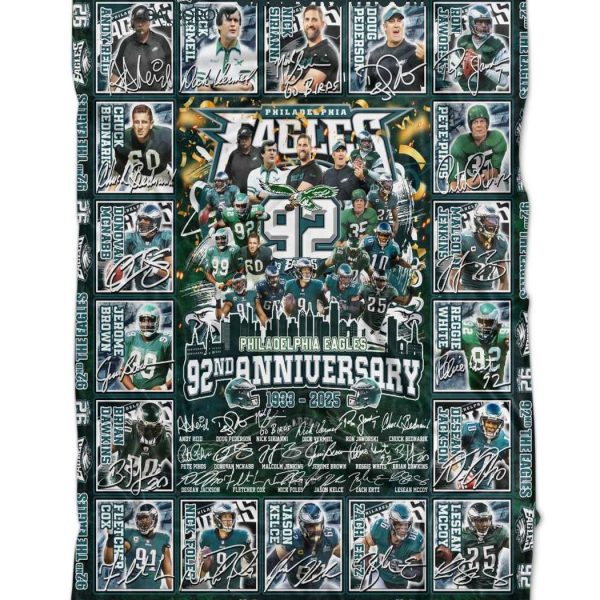 Philadelphia Eagles 92nd Anniversary 1933 2025 Fleece Blanket Quilt