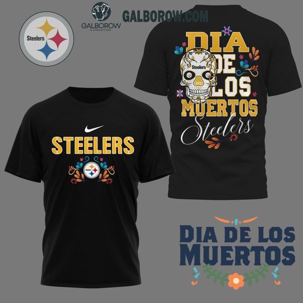 Pittsburgh Steelers Dia De Los Muertos Black Design Hoodie T-Shirt