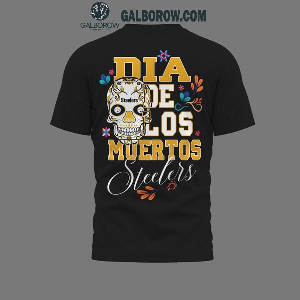 Pittsburgh Steelers Dia De Los Muertos Black Design Hoodie T-Shirt