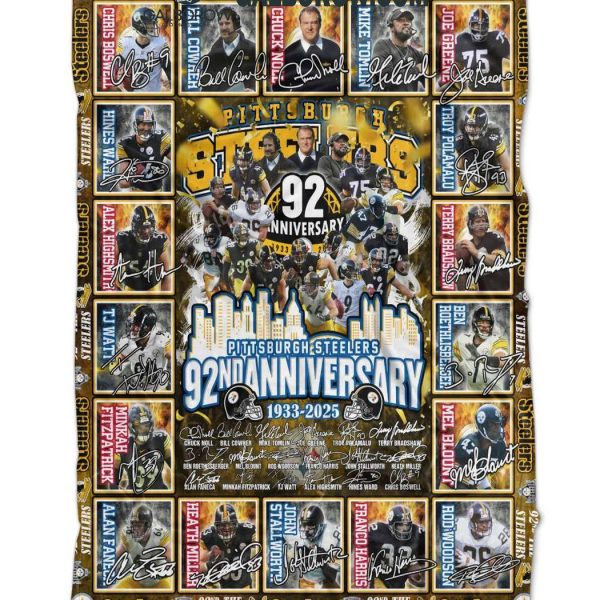 Pittsburgh Steelers Football 92nd Anniversary 1933 2025 Fleece Blanket Quilt