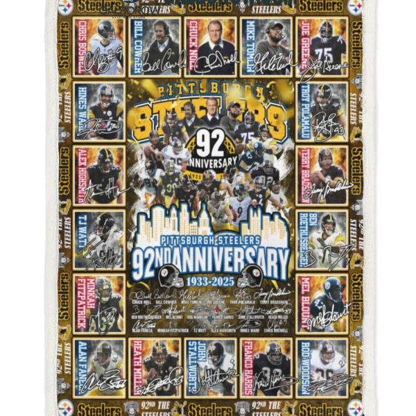 Pittsburgh Steelers Football 92nd Anniversary 1933 2025 Fleece Blanket Quilt