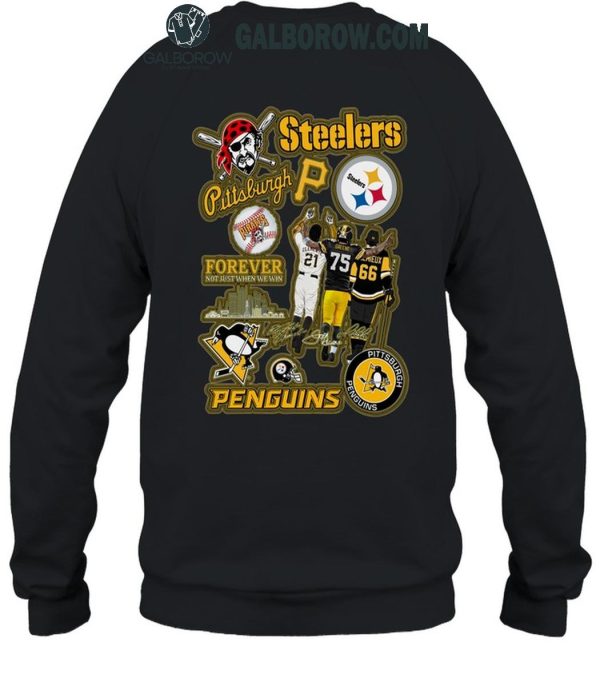 Pittsburgh Steelers Forever Fan Pittsburgh Penguins Back Side T-Shirt