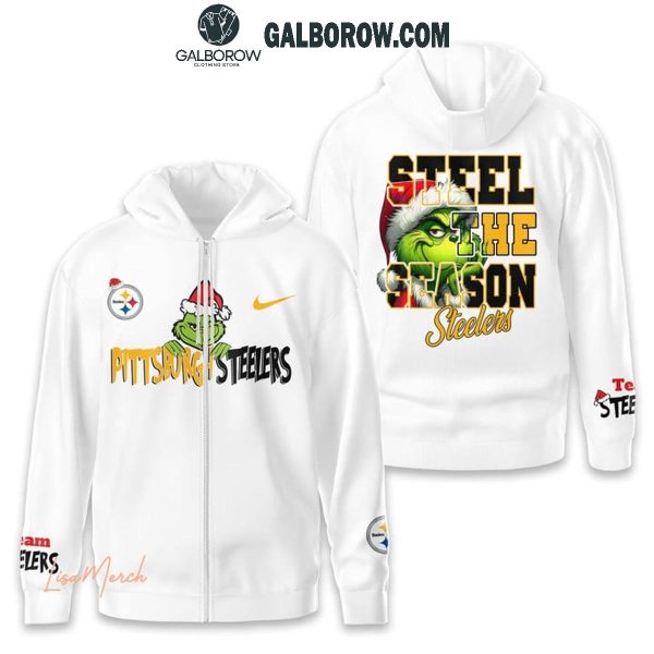 Pittsburgh Steelers Merry Christmas The Grinch Steel The Season Hoodie T-Shirt