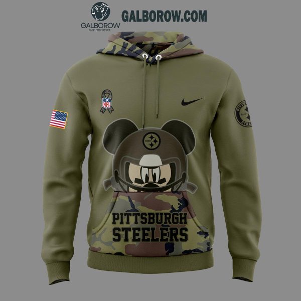 Pittsburgh Steelers Mickey Mouse Veteran Day 2024 Hoodie T-Shirt